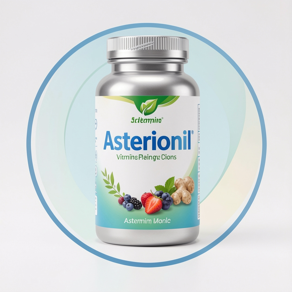 Asterionil balanced daily complex supplement bottle